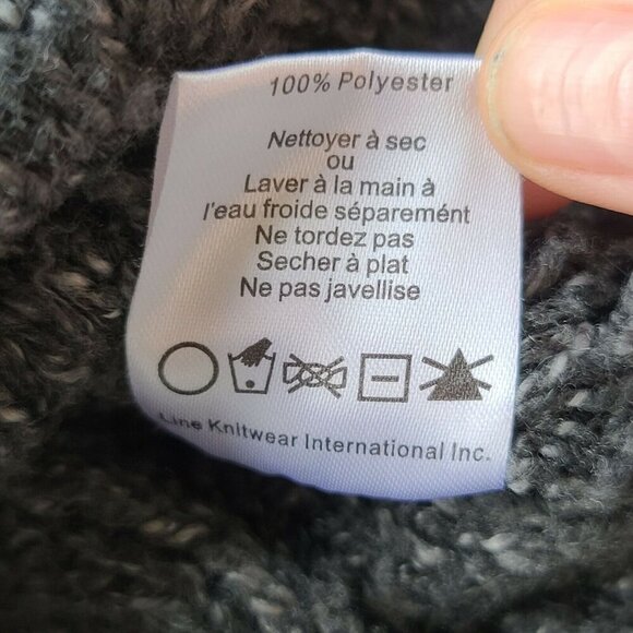 John + Jenn by Line Cable Knit Sweater Marled Gray V-Neck Size Large - Picture 8 of 11